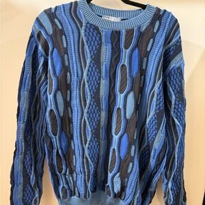 Men's Blue Patterned Sweater Coogi style